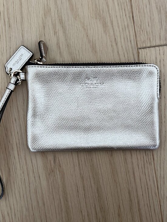 Coach Handbags - Coach Metallic NOT SLIVER Wristlet Wallet